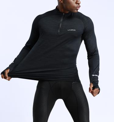 China Factory direct sale pure black tight sports quick-drying men's sports training breathable clothing for sale