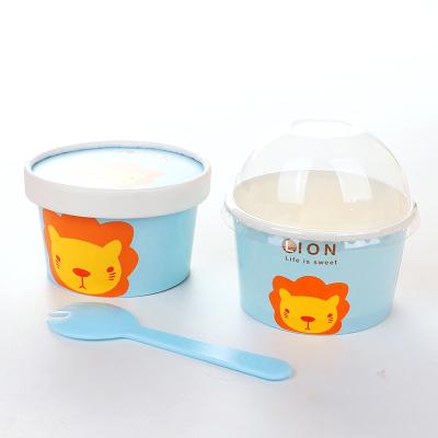 China Wholesale Custom Biodegradable OEM 4oz 100ml IML Cup Ice Cream Plastic Cups With Lid And Spoon for sale