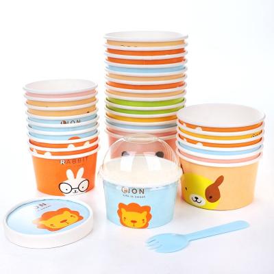 China Recyclable Ice Cream Cone Container Biodegradable Paper Gelato Rolls Customized Ice Cream Paper Cup for sale