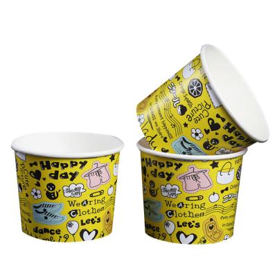 China Factory price cheap biodegradable custom your brand ice cream disposable paper cup, ice cream cup with printed your logo for sale