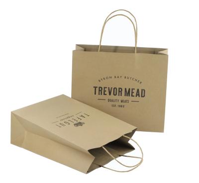 China Recyclable Recyclable Kraft Paper Bag With Twisted Handle Reusable Shopping Paper Bags Logo Printed for sale