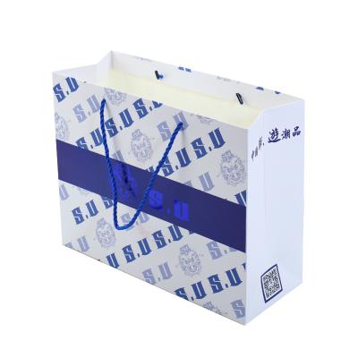 China Recyclable Custom Luxury Cardboard Craft Shopping Paper Gift Bag With Ribbon Handles for sale