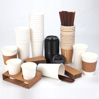 China Recyclable custom printed pe coated coffee paper cups hot drink coffee 12oz double wallpaper cup for sale