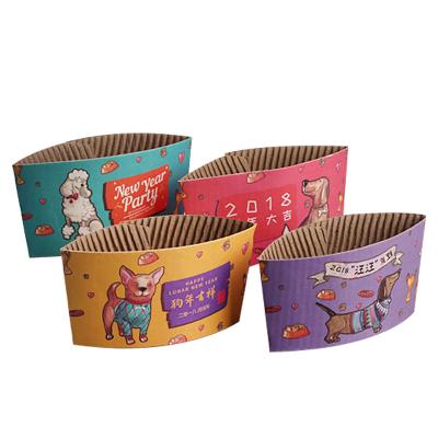 China Custom Paper Coffee Cup Cardboard Coffee Sleeve Paper Cup Sleeves12oz Coffee Cups and Sleeves for sale