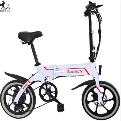 China Aluminum Alloy EU Warehouse Niubility B16 Folding Motor 36V 10Ah Battery Electric Bicycle 350W Outdoor Off Road Mountain Bike for sale