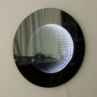 China Wall Decorative Round Magic Tunnel LED 3D Illuminated Bathroom Infinity Mirror for sale