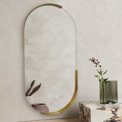 China Illuminated Decorative Stainless Steel Framed Hotel Bathroom Wall Mounted Mirror for sale