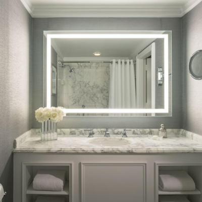 China Illuminated AC100-240V, 50/60Hz Rectangle Hotel Mirror With LED Light For Bathroom for sale