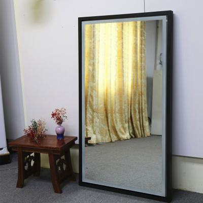 China Industrial Ss Custom Logo Framed Luxury Leaning Floor Led Dress Mirror Wall Hanging LED Full Mirror for sale