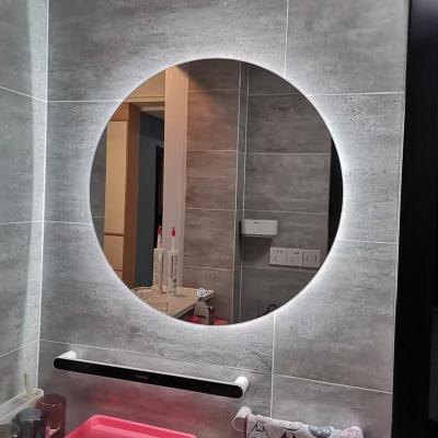 China Illuminated Selling Backlit Large Wall Bathroom Mirror Round Decorative Halo Light Smart Led Bathroom Mirror for Hotel for sale