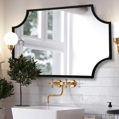 China 2021 New Contemporary Modern Decorative Stainless Steel Frame Metal Framed Wall Mirror For Hotel Bathroom for sale