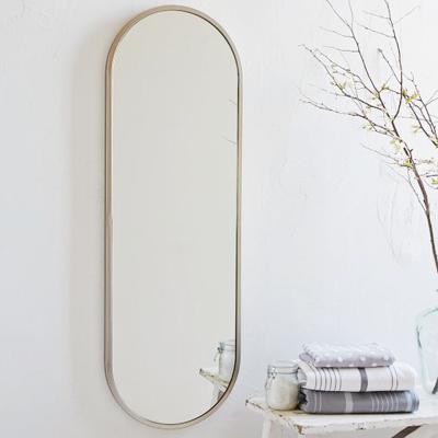 China Modern European Style Capsule Mirror Large Decorative Mirror Clothing Store Dressing Floor Standing Full Fit Mirror for sale