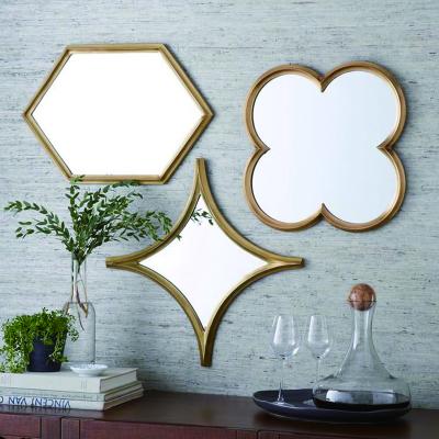 China Art Decor Wall Mounted Luxury MDF Frame Decorative Hotel Mirror for sale