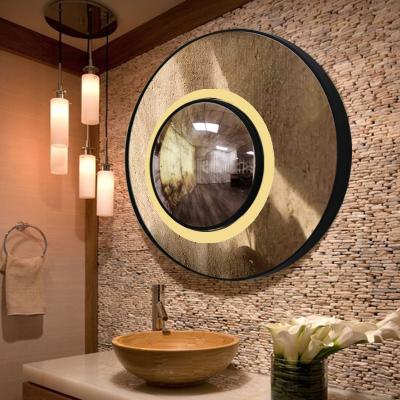 China Modern Magnifying Hotel Round Vanity Decor Wall Mounted Mirror With Light For Bedroom Bathroom for sale