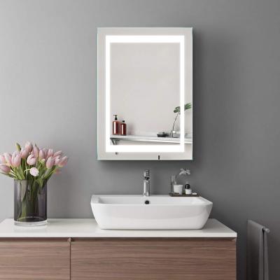 China Modern Hotel LED Illuminated Bathroom Mirror Cabinet With Touch Sensor And Shaver Socket for sale