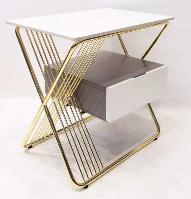 China Modern Convertible Luxury Hotel Office Furniture Living Room Gold Stainless Steel Table With Marble Top for sale