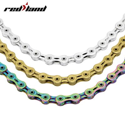 China Stainless steel mountain bike 10 11 12 speed chain1/2" x11/128" hollow bicycle chain with connecting pin for sale