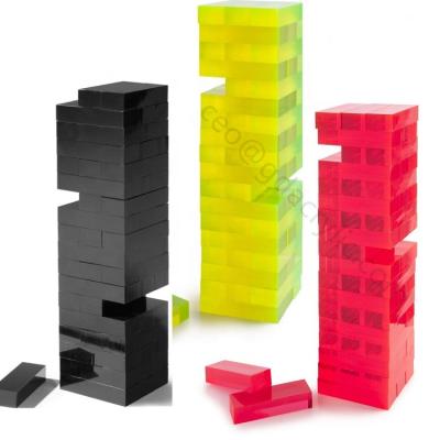 China Modern Safe Custom Colorful Acrylic Tumble Tower Set Of 54 Blocks Express Pack Jello Shots for sale