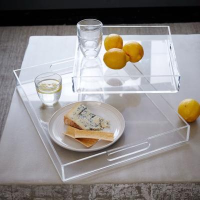 China Restaurant Serving Equipment Wholesale Custom Size Clear Acrylic Serving Tray for sale