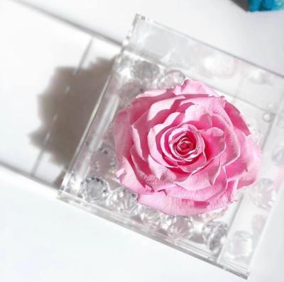 China Eco-Friendly Wholesale Any Design Mini Acrylic Single Flower Rose Box for sale