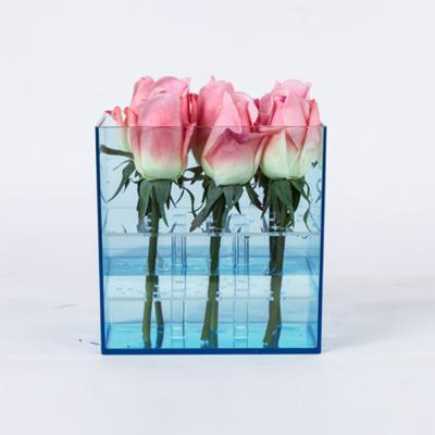 China Fashional Plexi Wholesale Colorful Custom Plastic Acrylic Flower Box for sale