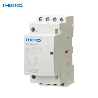 China RHENES DIN Rail Top Selling Mini Modular Rack 2 25A 32A 40A 4P Contactor Ev4C for sale