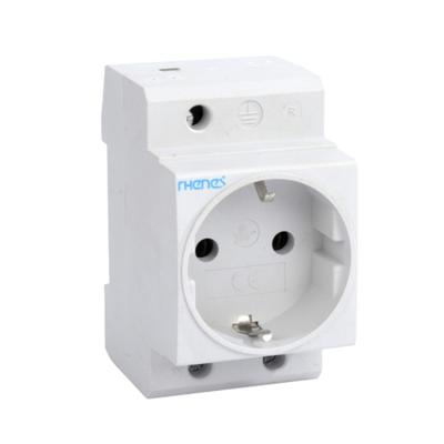 China Commercial French Type 230V 16A Modular Din Rail Socket for sale