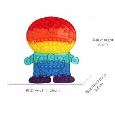 China AA007 30cm Autism Rainbow Silicone Relaxation Doraemon Big Toy Sensory Toy Big Toy for sale