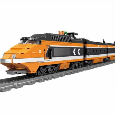 China High Quality Electric DIY Building Brick 2021 Pcs Battery Operated Railway Train Assembly Train Building Block Toys New 1287 for sale