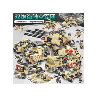 China Cultivate creativity sea, air and ground forces DIY handmade game tank, aircraft, military series building block set for sale