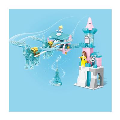 China DIY Building Brick Building Blocks Friends Girls Ice Snow Magic Castle Carriage Princess Palace Brick Children Gift Toys for sale