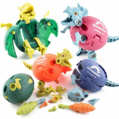 China 2021 New DIY Collected Dinosaur Game Deformed Egg Education Toys Children's Dinosaur Screw Playset for sale