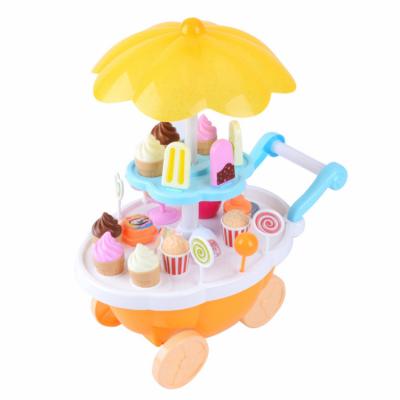 China Playing Educational Toy Funny Diy Mini Ice Cream Car Shop 2021 New Kitchen Cheap Pretend Play Toys For Children for sale