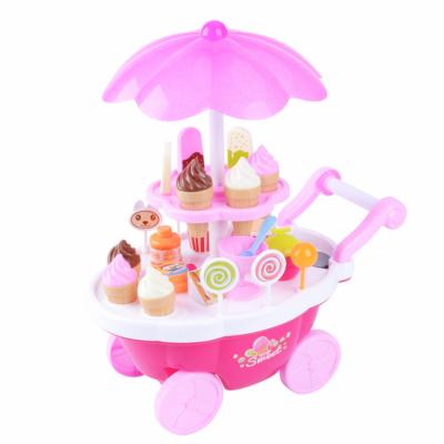 China Playing Hot Sale In Amazon Pretend Game Toy Kitchen Ice Cream Shop Small Mini Trolley Toy for sale