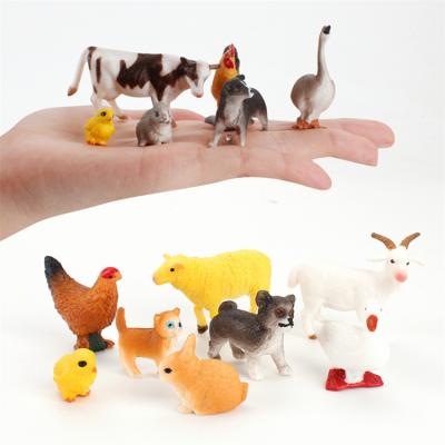 China Playing Mini Solid Animals Set Hot Sale Farm Cut Animals Model Toys Hobbies For Children for sale