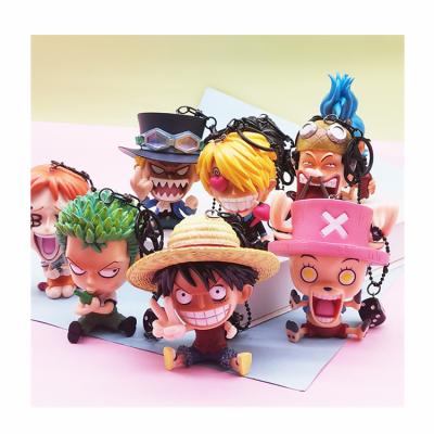 China 8-14CM High Quality Size Anime Luffy Action Figure Model Toy With Collectible Key Chain Set for sale