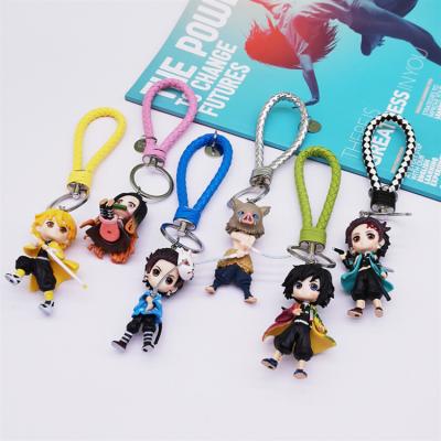 China Manufacture Wholesale Price 6 Pcs Game In One Set Collectible Demon Slayer Action Figure Model Toy With Key Chain for sale