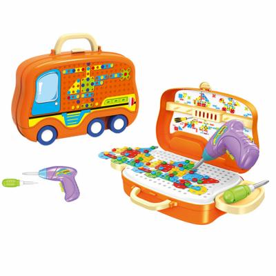 China Playing Other Amazon Hot Selling Plastic Educational Pretend Play Kids Repair Suitcase Box Tool Kit Toy for sale