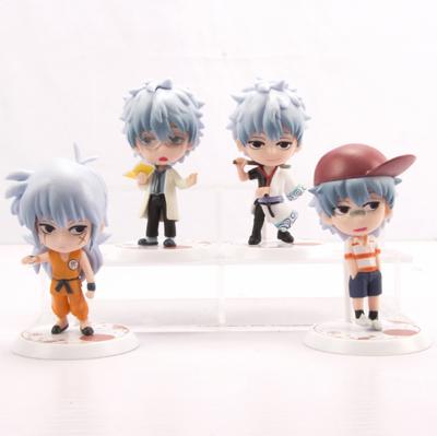 China Hot Selling Q Version 4pcs/set Gintama Sakata Yinshi High Quality Hand Model Cosplay Edition Dolls Action Number Set for sale