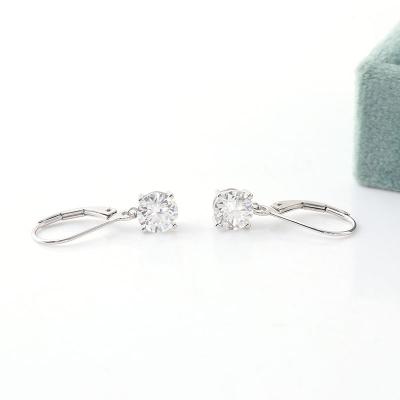 China 18k Solid Gold Plated High Quality CLASSIC VVS Moissanite Stud Earrings Around Customs Shiny Cut Design for sale