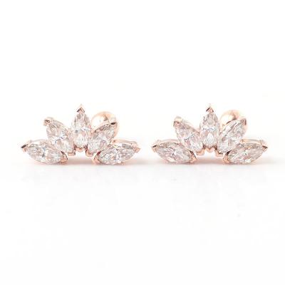 China 2022 CLASSIC Fashion Earbob Trendy Jewelry D Color Marquise Cut Diamond Moissanite Luxury Women Earrings for sale