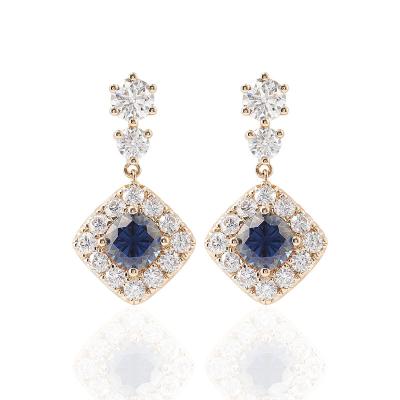 China Newest Design CLASSIC Wholesale Fashion 14K Real Gold With Moissanite Earrings Jewelry for sale