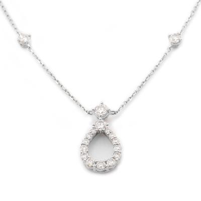 China CLASSIC Platinum PT950 Water Pendant Drop Shape DEF Color VVS Clarity Moissanite Necklace For Lady for sale