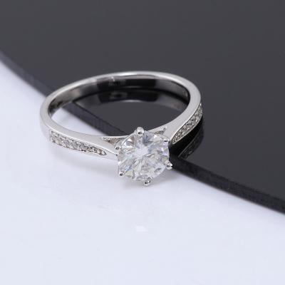 China Wholesale White Gold CLASSIC Moissanite Diamond Ring Wedding Rings Can Customize Ladies Ring With 14k for sale