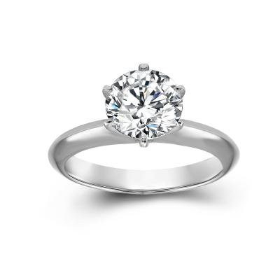 China CLASSIC Unique Moissanite 14K White Gold Rings For Women Diamond Prong Setting Gold Rings Luxury Price for sale