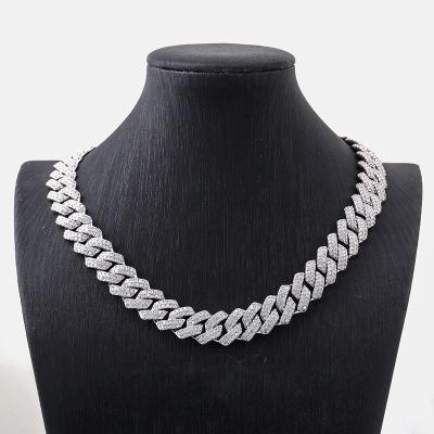 China CLASSIC 10MM Iced Out Moissanite Diamond Real Cuban Link Chain Hip Hop Jewelry 10K 14K 18K Gold Choker 10K 14K 18K Gold Cuban Necklace Chain For Men Hitter for sale