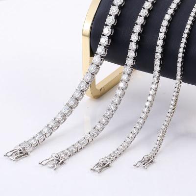 China CLASSIC Custom Made Iced Out Diamond Tester VVS Moissanite Pass Big Pass Women's Gold Diamond 2MM Tennis Bracelet Necklace Jewelry Bracelet For Her for sale