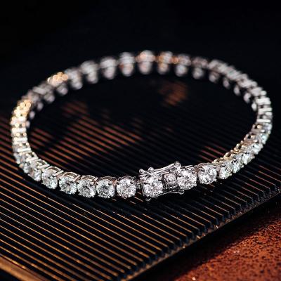 China CLASSIC GRA Certificate Fine Jewelry Iced Out Moissanite Diamond Tennis Bracelet 10K Gold Tennis Bracelets For Gift Women Men for sale