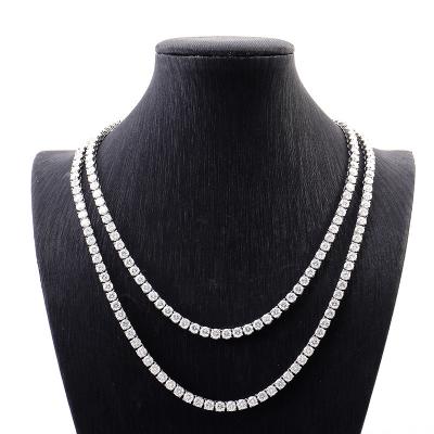 China Moissanite CLASSIC Tennis Necklace Tennis Necklace Sterling Silver S925 D VVS 3mm 4mm 5mm 6mm Sliver Chain for sale