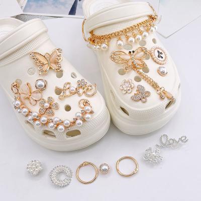 China Wholesale Popular Diy Custom Shoe Clog Charm Metal With Diamonds Croc Shoe Charms Decoration Accessories For Croc Shoe for sale